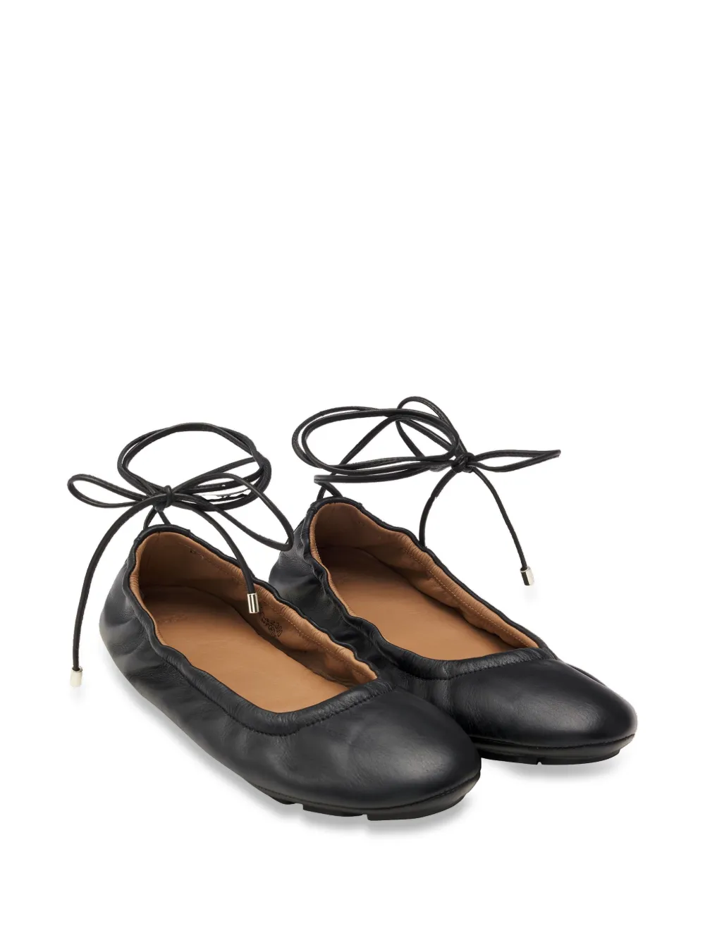 BOSS Leren ballerina's - Zwart