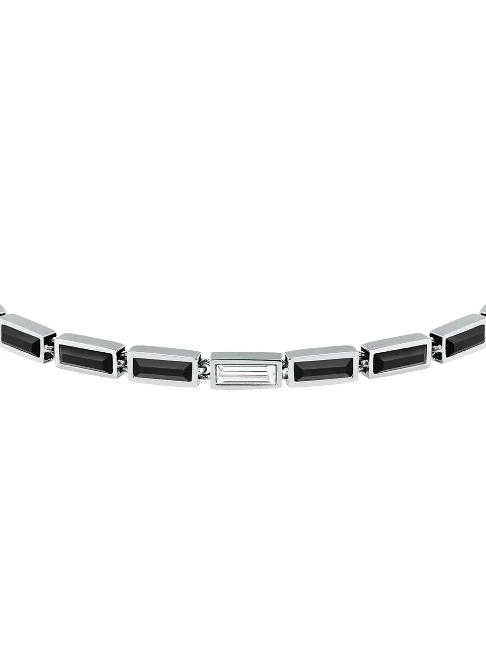 Karl Lagerfeld Baguette-cut Stone Bracelet In Silver
