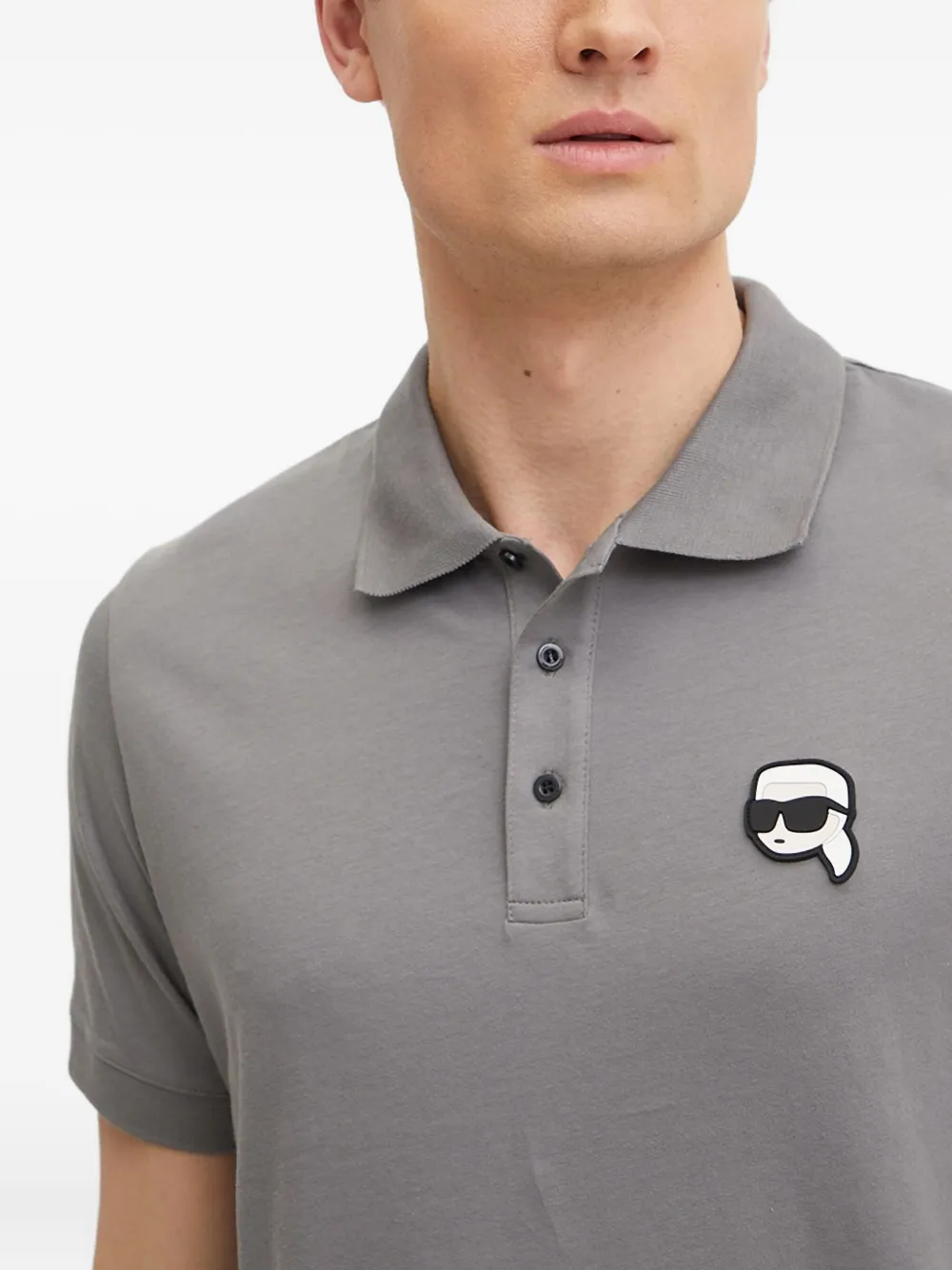 Karl Lagerfeld Poloshirt met logopatch Grijs
