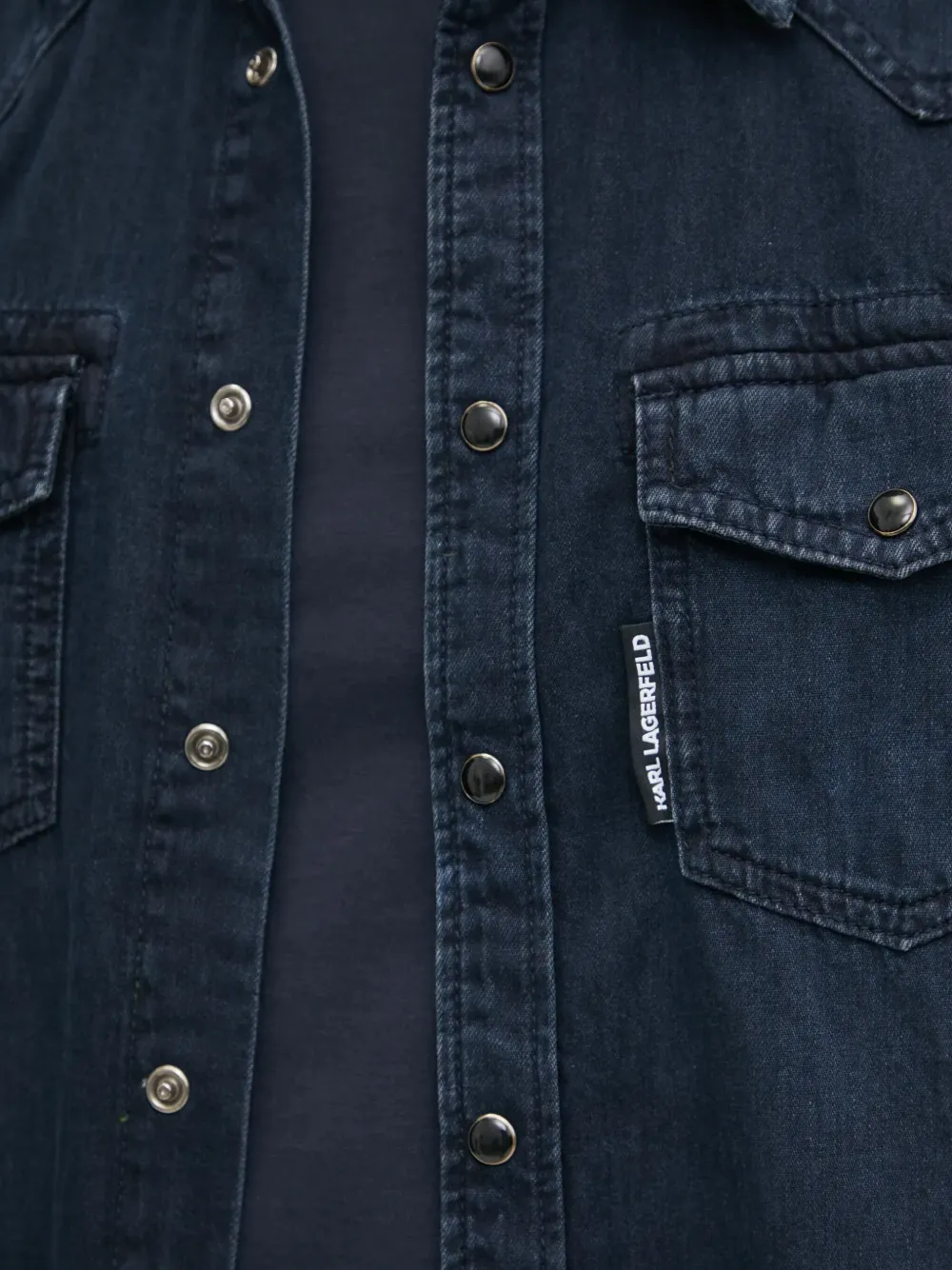 Karl Lagerfeld Overhemd met klepzak Blauw