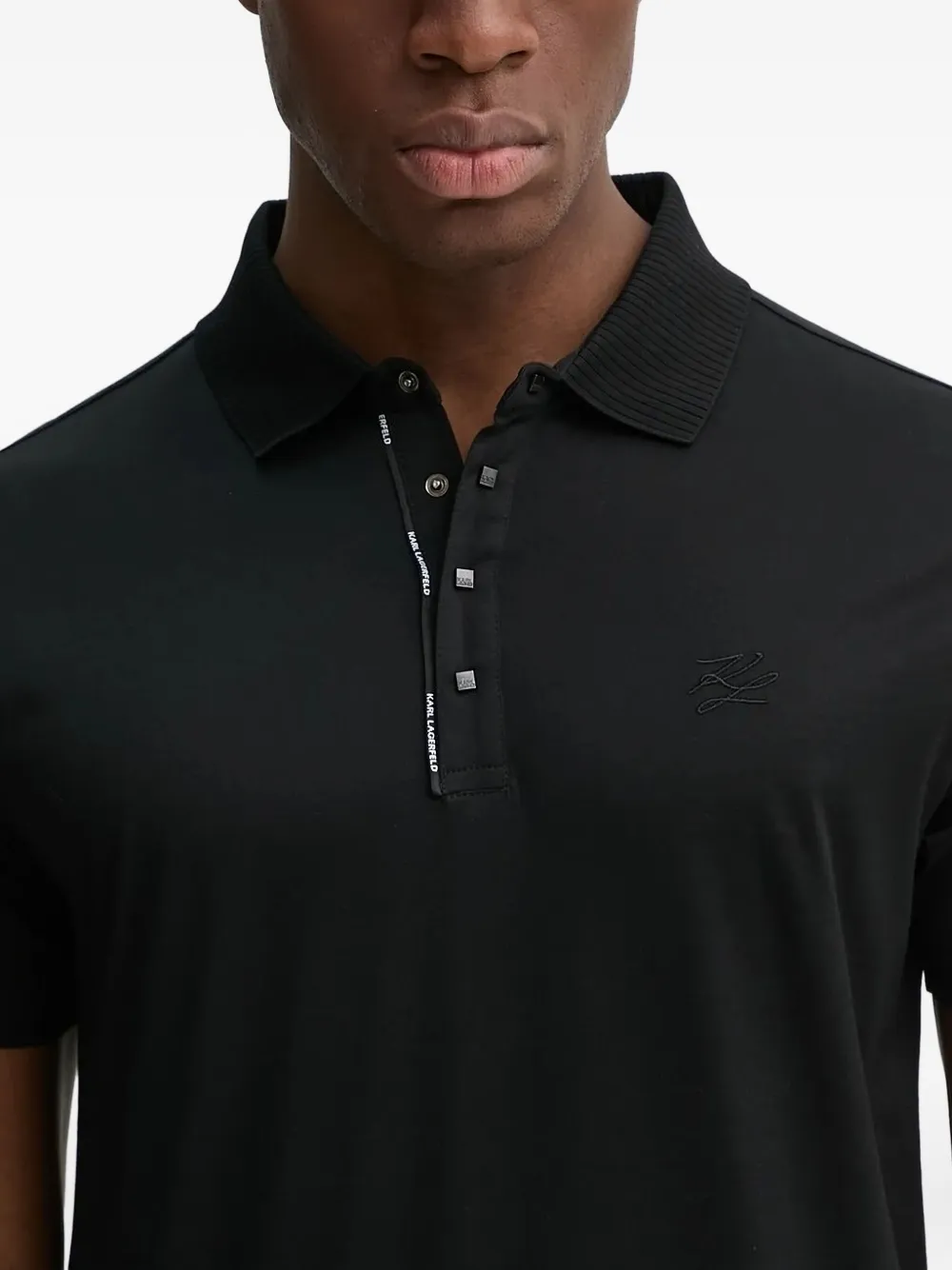 Karl Lagerfeld short-sleeve polo shirt Zwart
