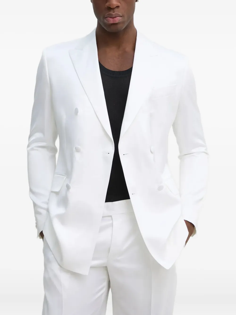 Karl Lagerfeld double-breasted peak-lapel blazer | White | Image 1