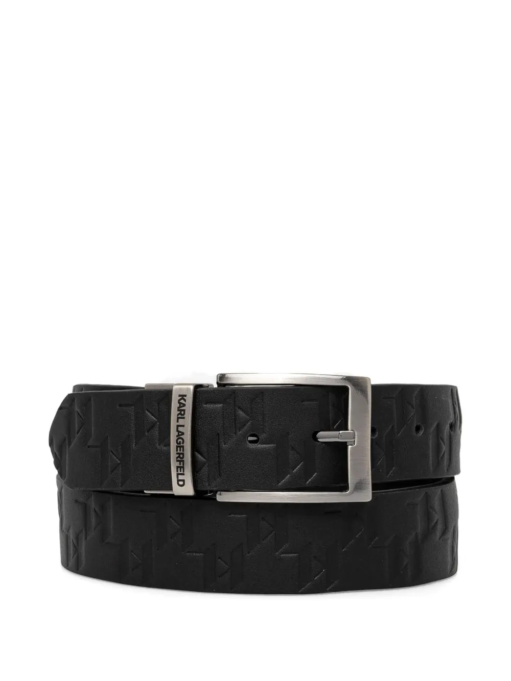 Karl Lagerfeld cinturón K/Monogram texturizado con logo | negro | Image 1