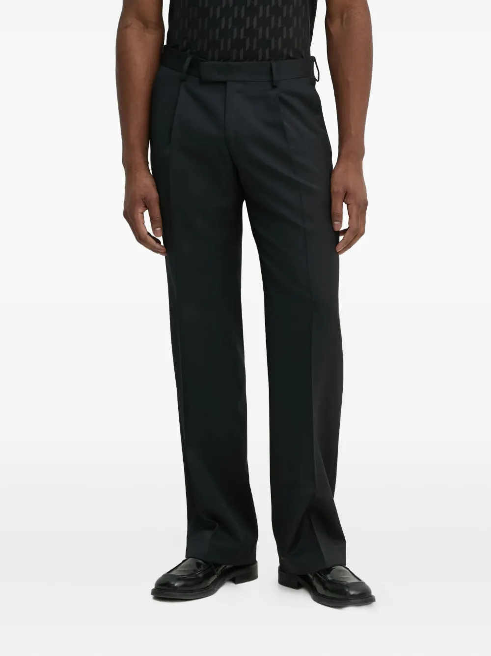 Karl Lagerfeld Broek met geplooide voorkant Zwart