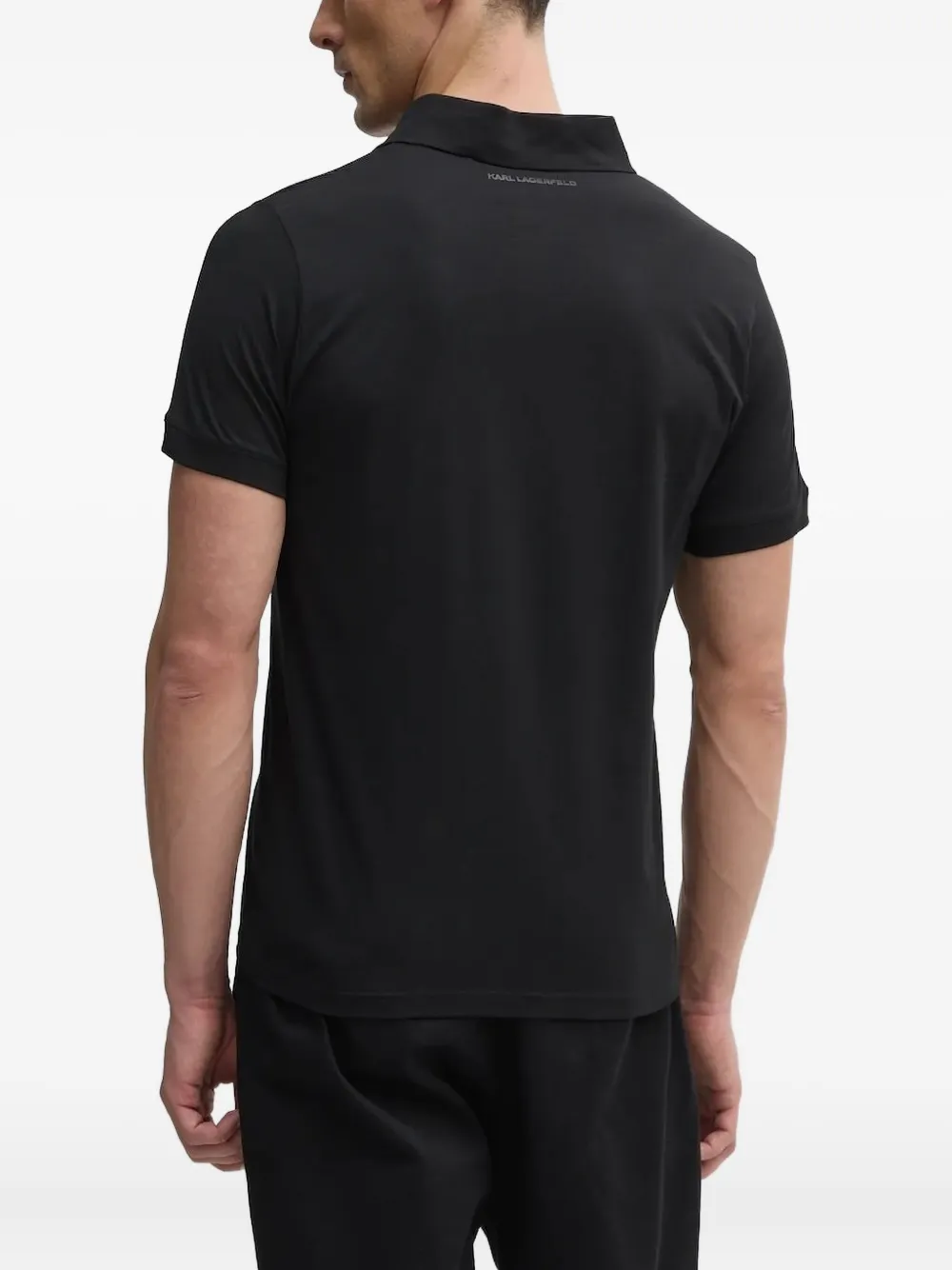 Karl Lagerfeld logo-pocket polo shirt - Zwart