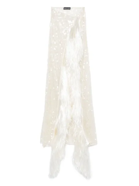 David Koma fringe-detailed maxi skirt