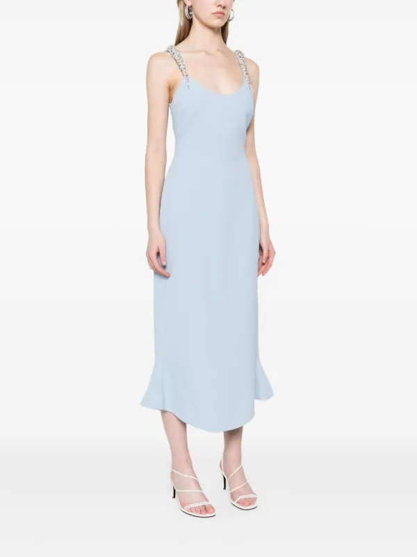 sachin and babi light blue dress David Koma Crystal claw-embroidered Flounce Dress | Blue