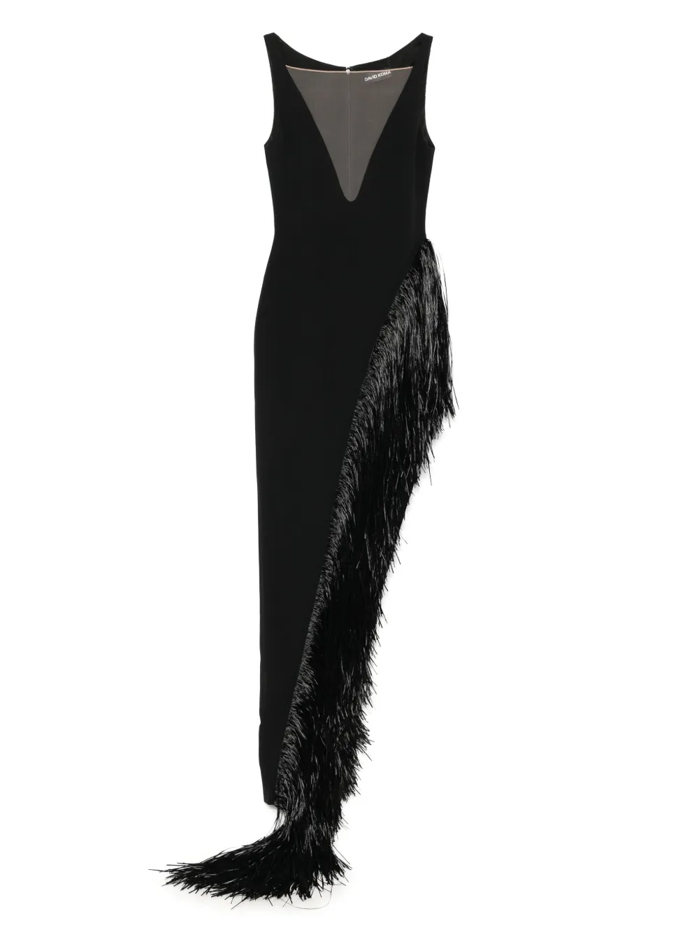 David Koma fringed cady gown | Black | Image 1