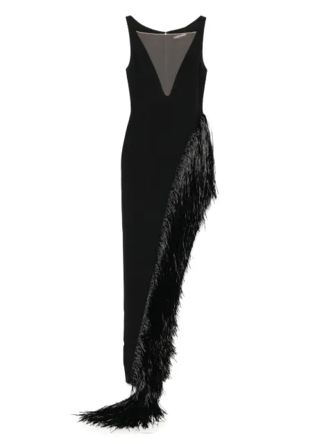 David Koma fringed cady gown