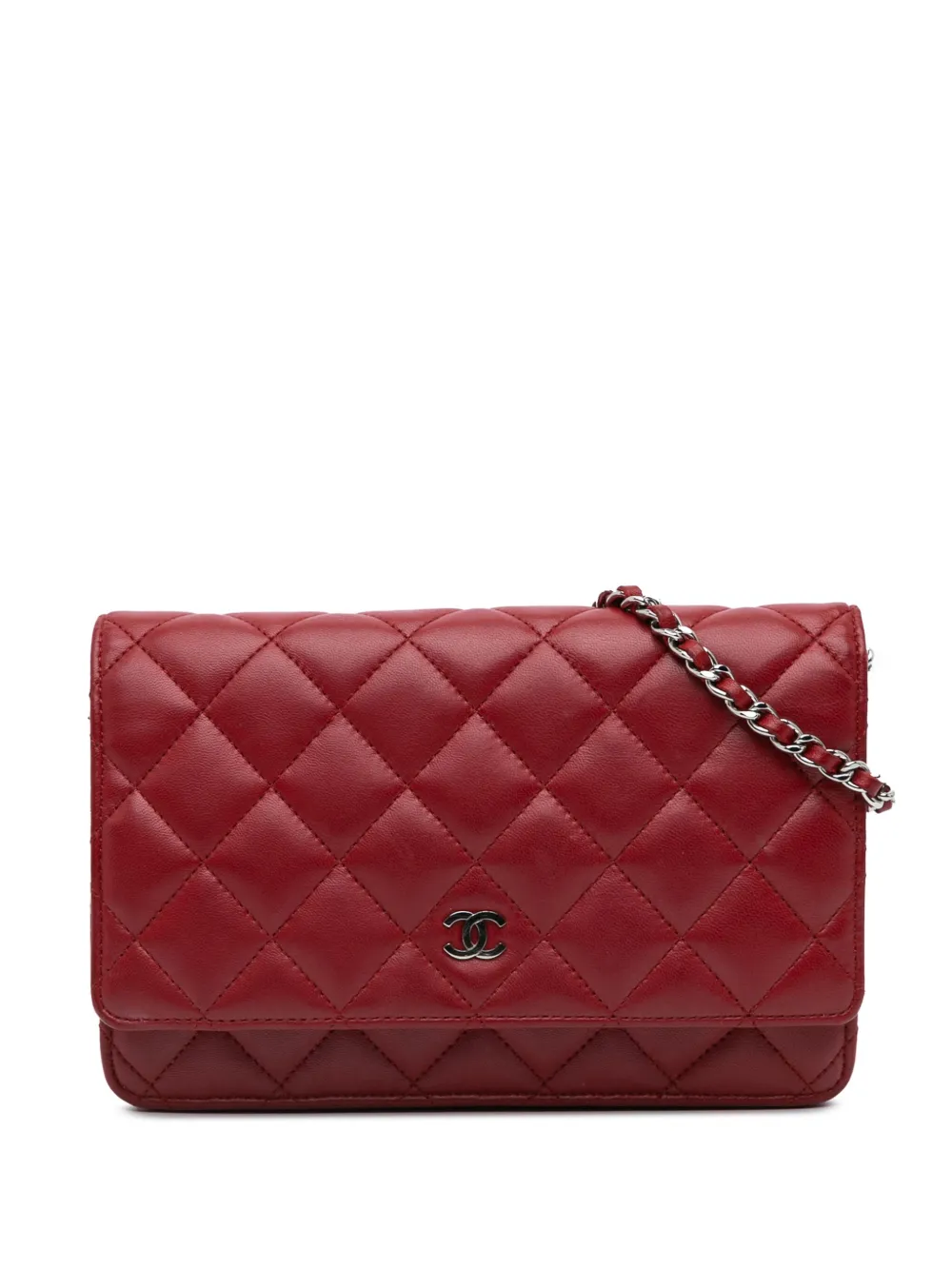 CHANEL Pre-Owned 2010-2011 Classic Lambskin Wallet on Chain crossbody bag | Red | Image 1