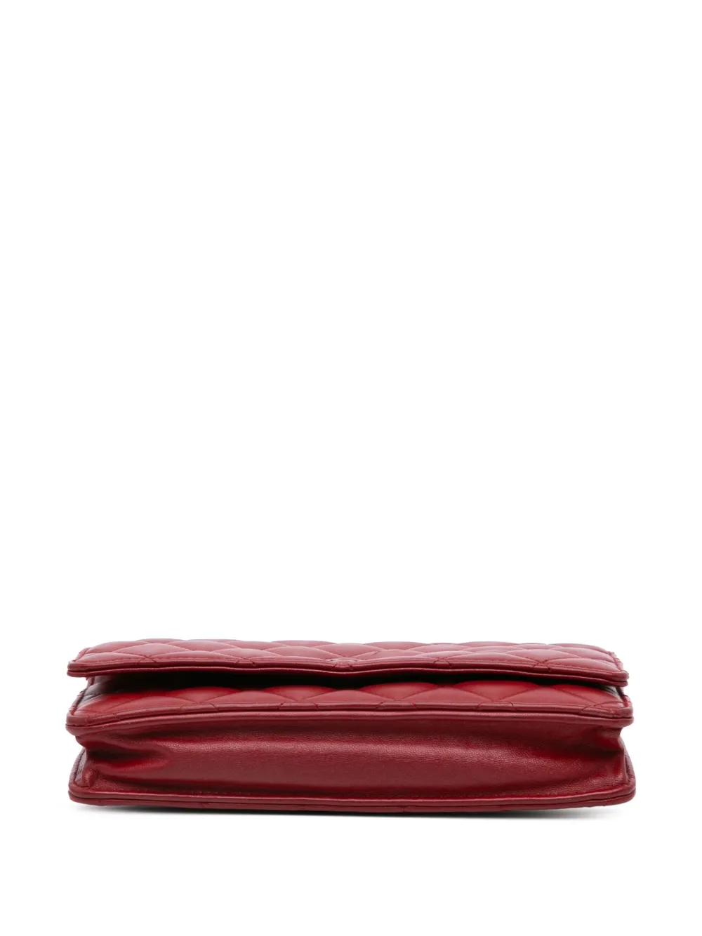 Pre-owned Chanel 2010-2011 Classic Lambskin Wallet On Chain Crossbody Bag In Red