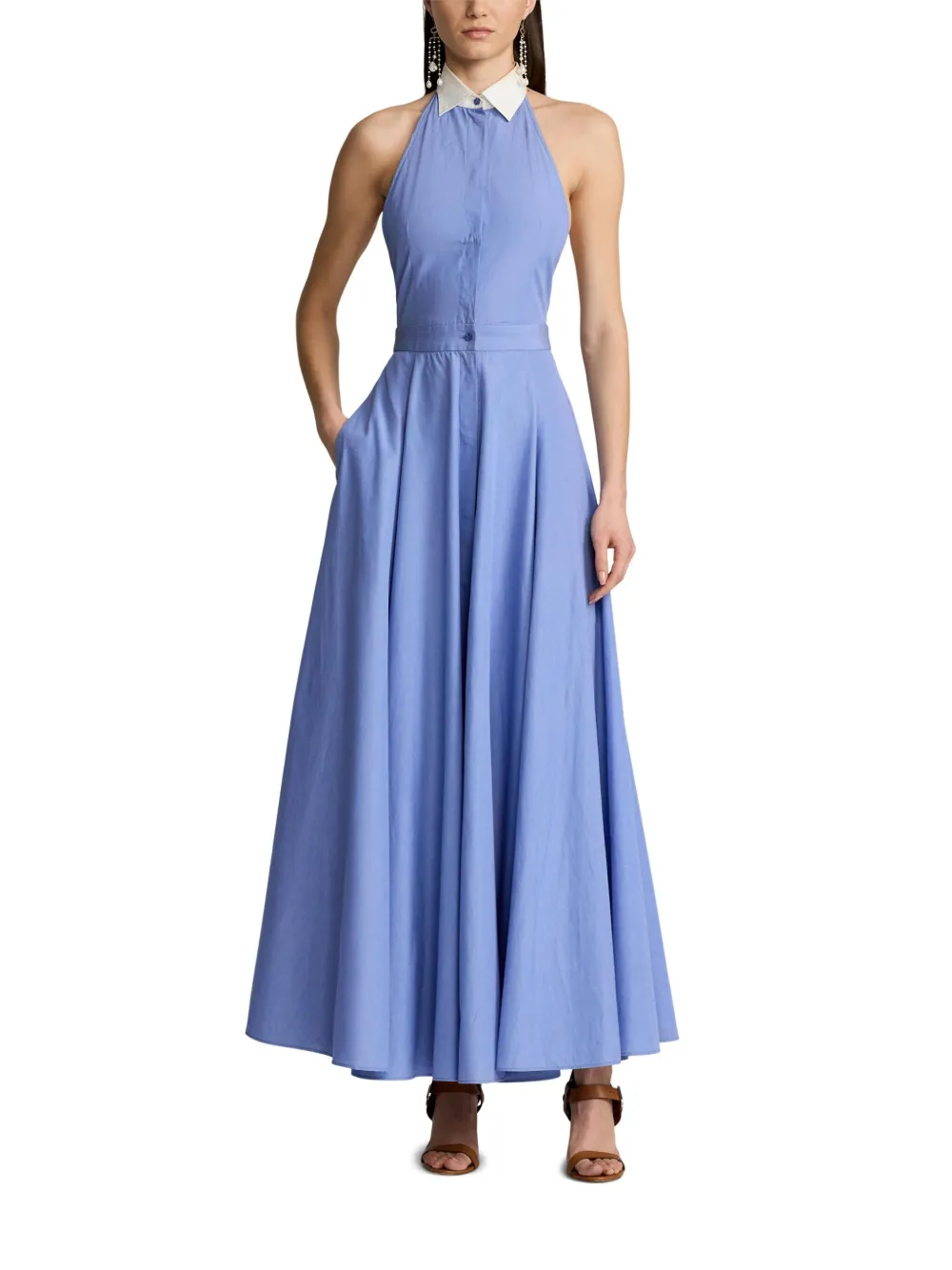 RALPH LAUREN COTTON MIDI DRESS