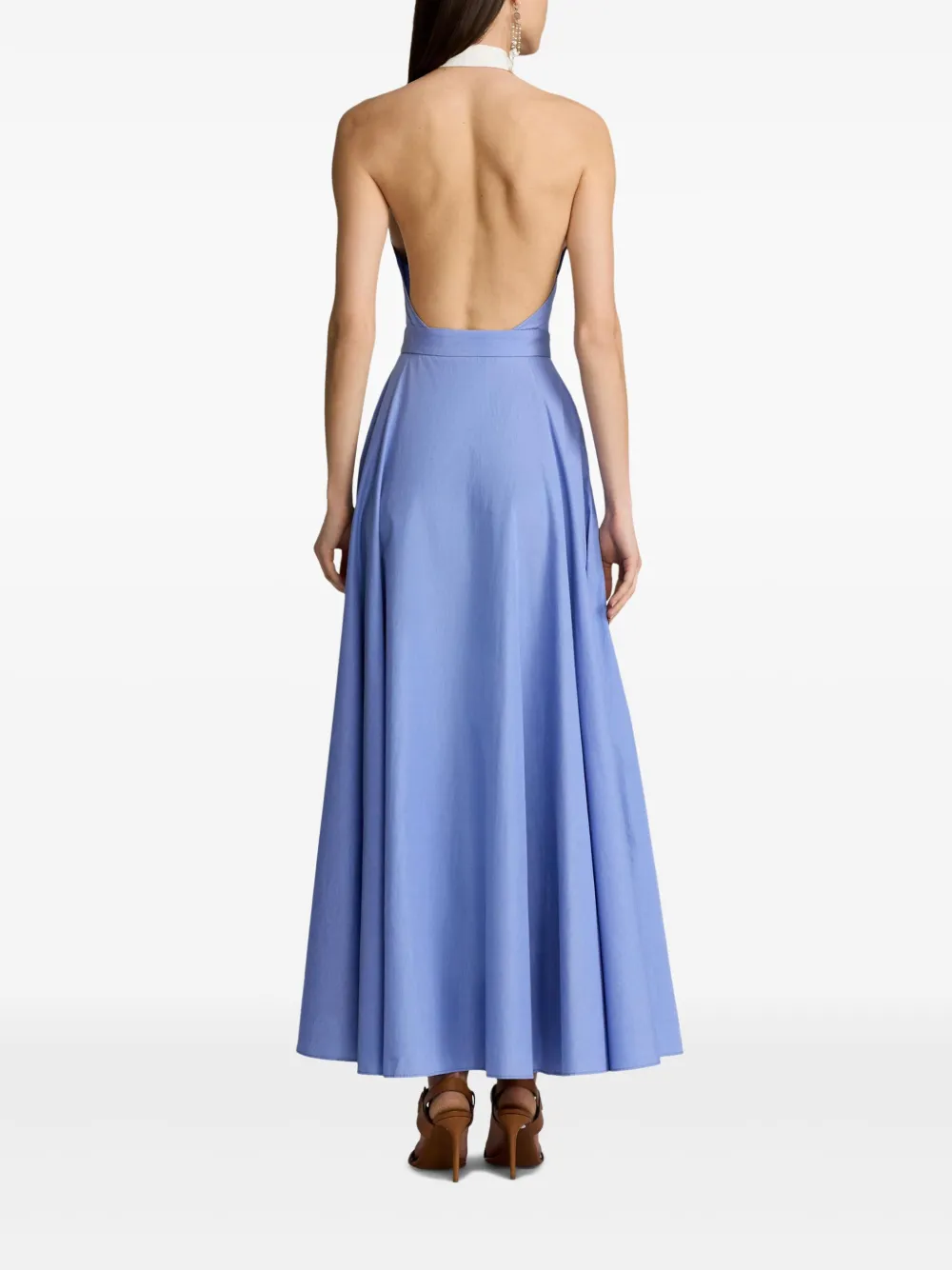 Ralph Lauren Collection Cotton Maxi Dress in Blue, view 5