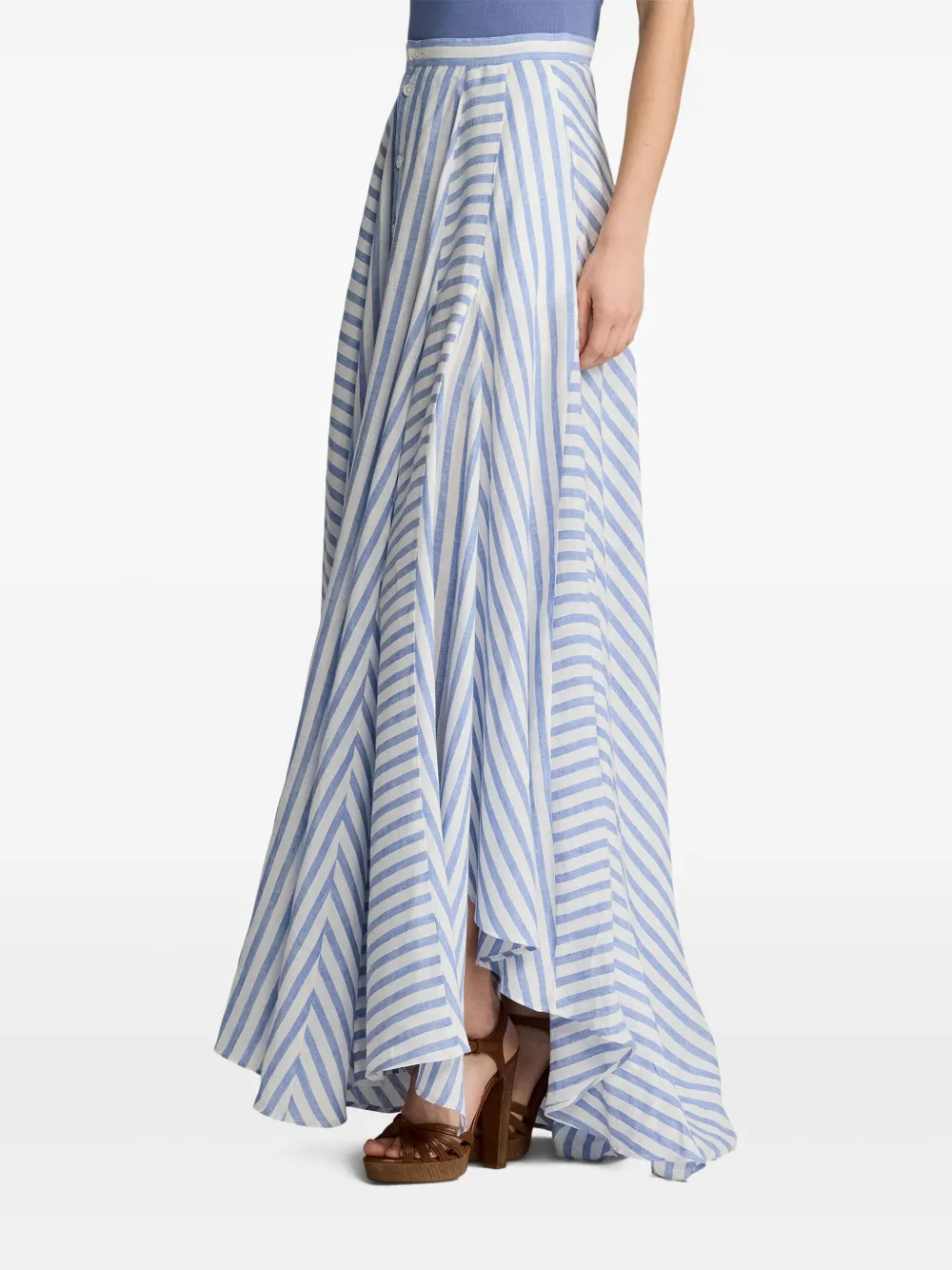 Ralph Lauren Collection Gestreepte maxi-rok Blauw