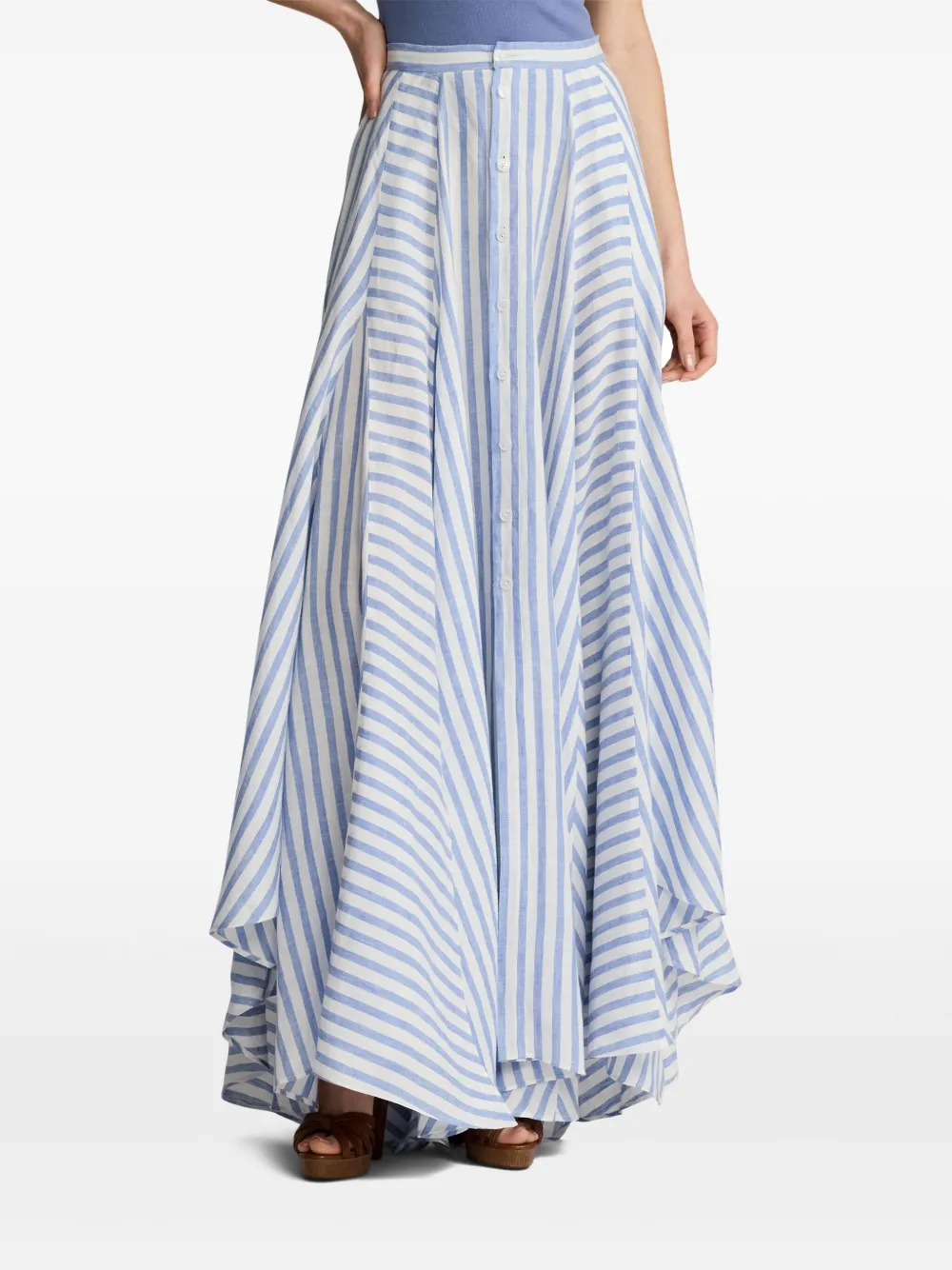 Ralph Lauren Collection Gestreepte maxi-rok Blauw