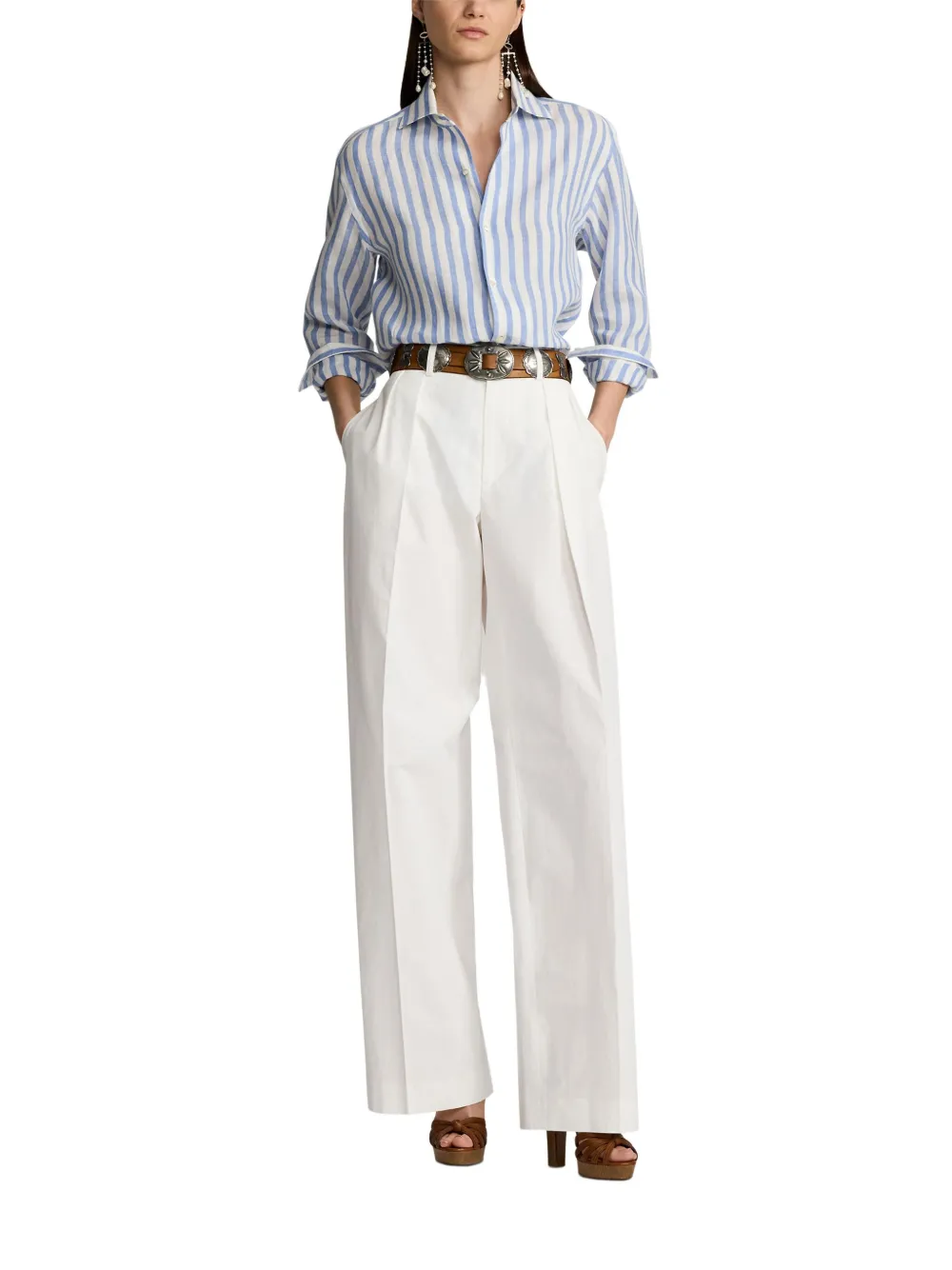 Ralph Lauren Collection Linnen blouse Blauw