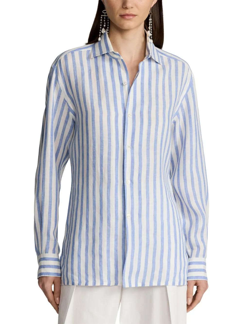 Ralph Lauren Collection Linnen blouse Blauw