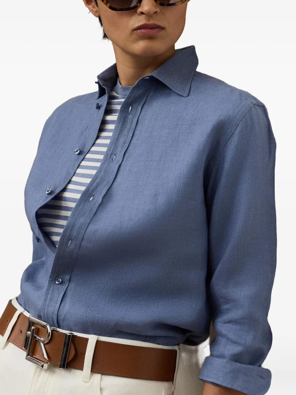 Ralph Lauren Collection Linnen blouse Blauw