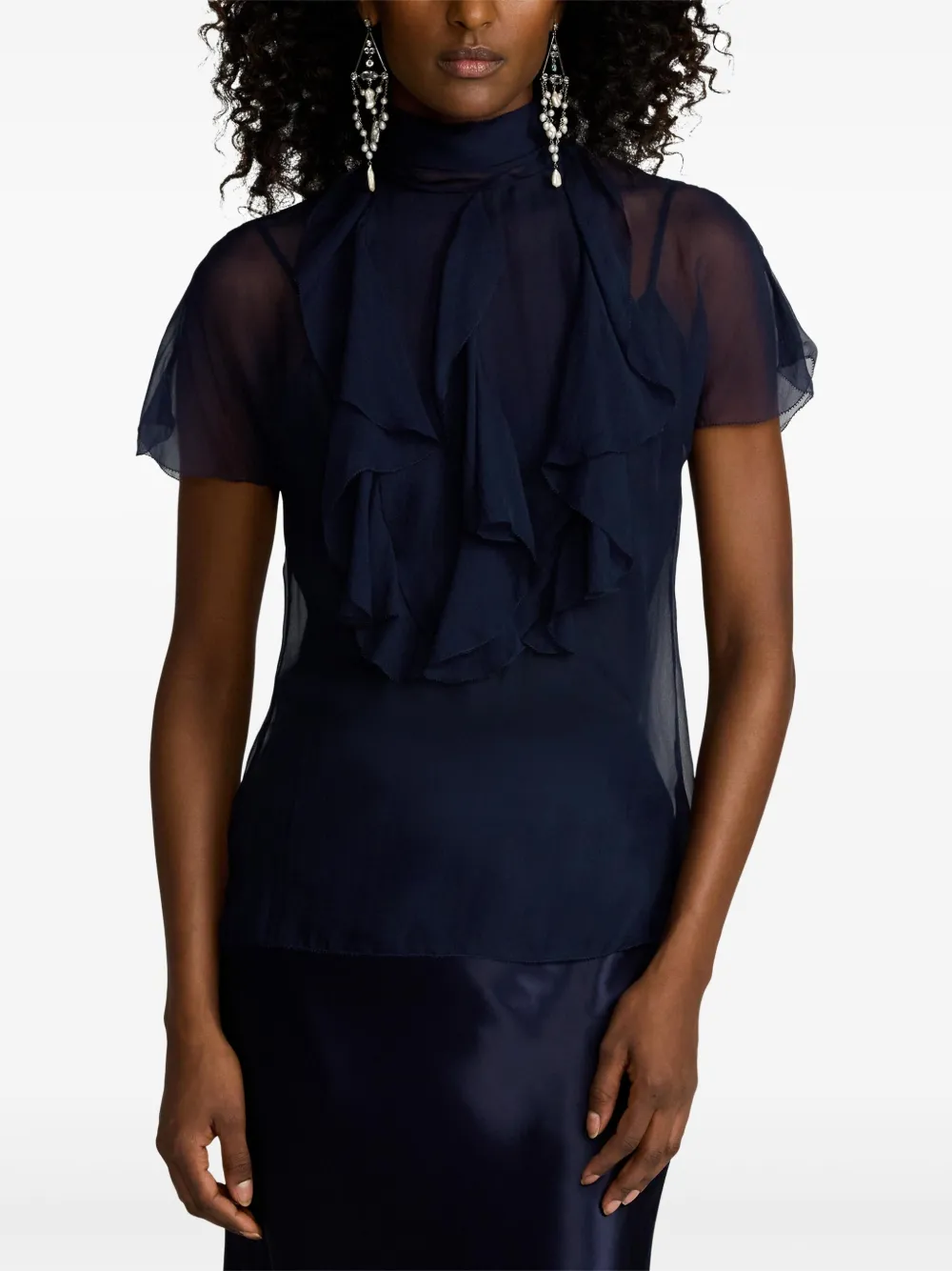 Ralph Lauren Collection Etta blouse Blauw
