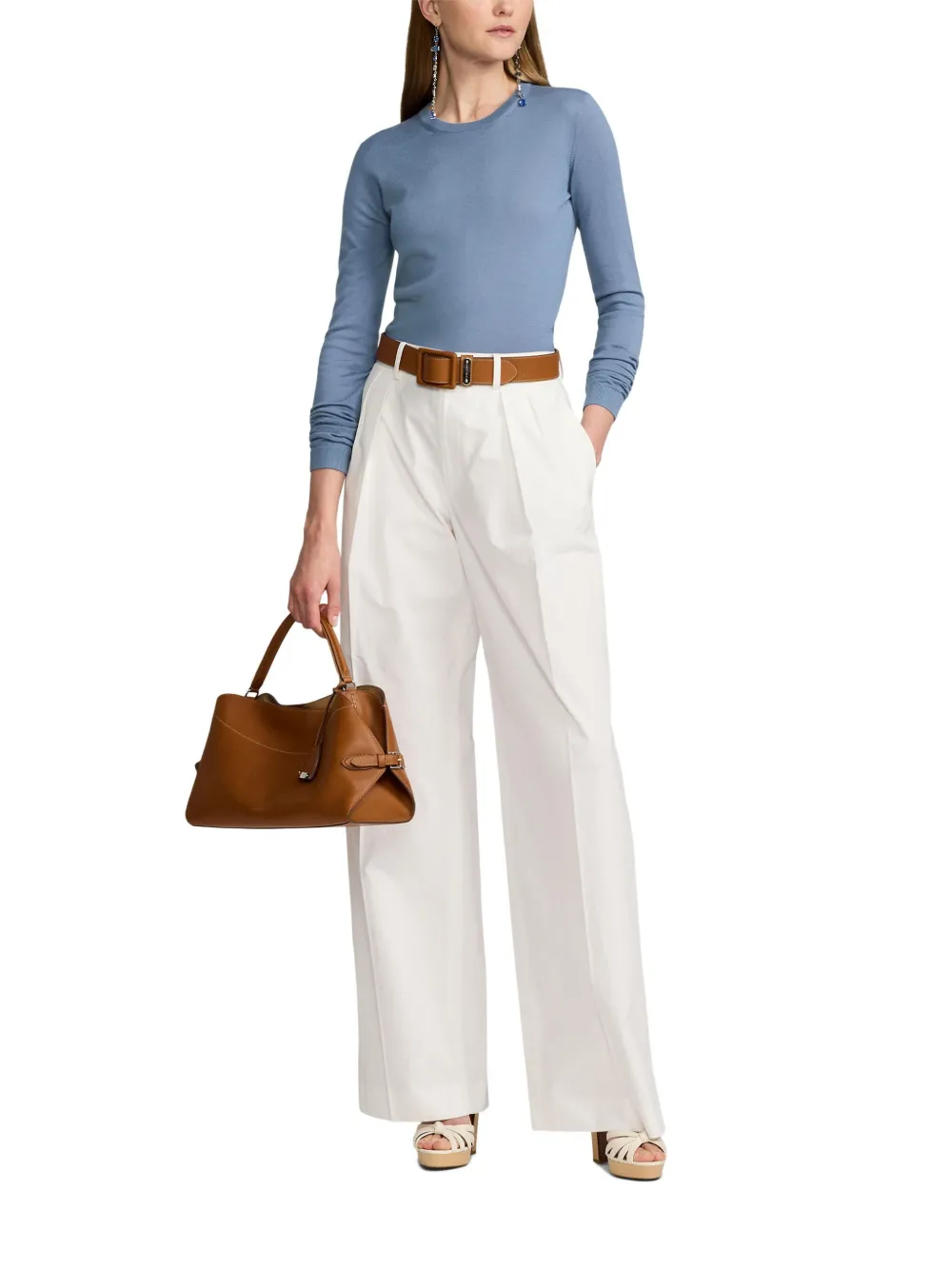 Ralph Lauren Cashmere Crew-neck Sweater In Blau
