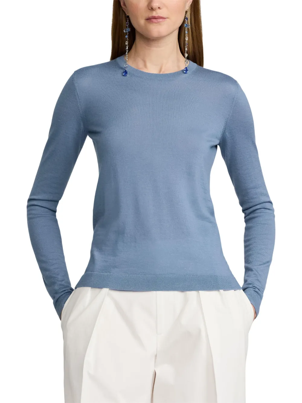 Ralph Lauren Cashmere Crew-neck Sweater In Blau