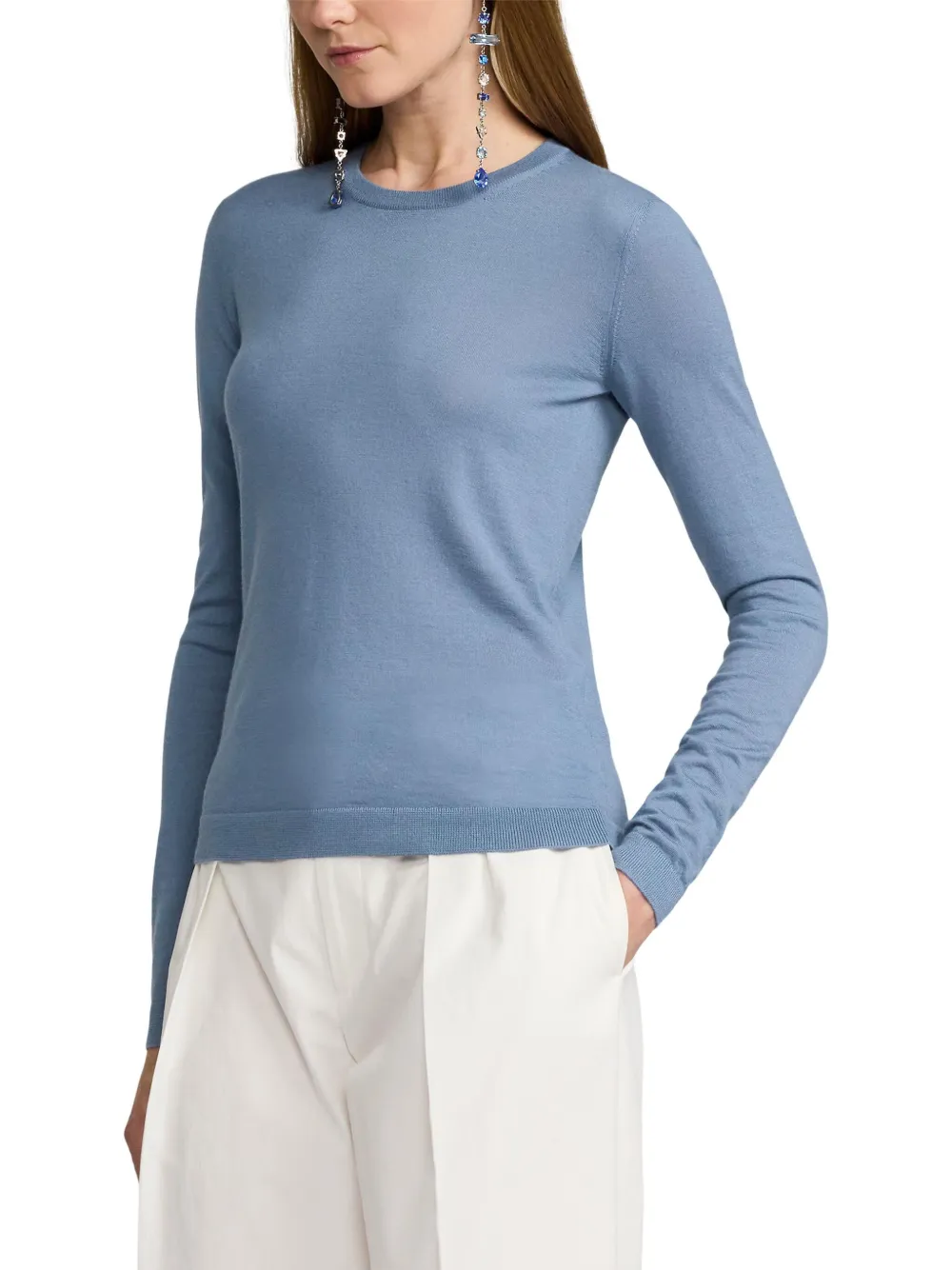 Ralph Lauren Cashmere Crew-neck Sweater In Blau