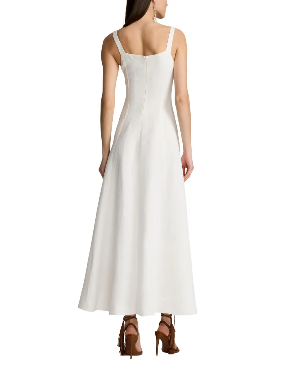 Shop Ralph Lauren Sonali Midi Dress In Weiss