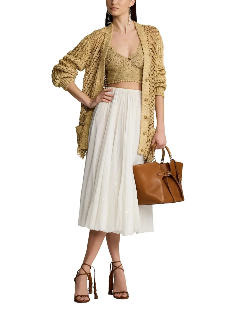 Ralph Lauren Collection Trivelas midi-rok Wit