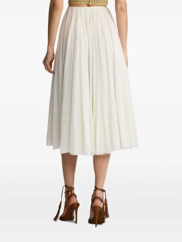 ワンピース RALPH LAUREN Women Mid Skirts 211972694001 WHITE Polo Ralph Lauren MID FULL - A-line skirt - red/white/white