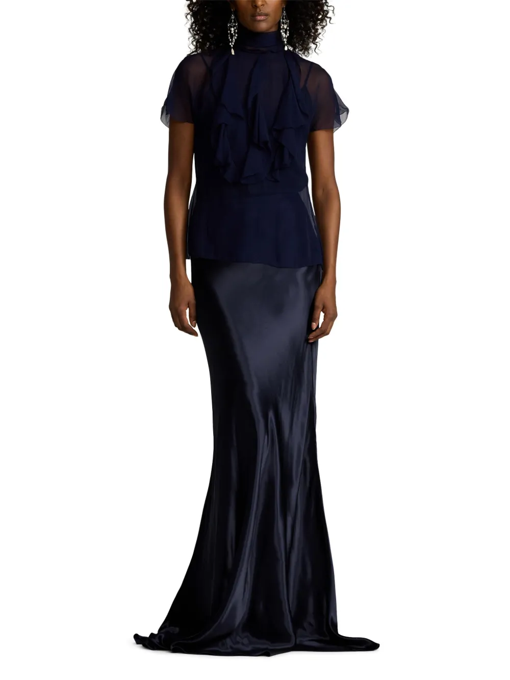 RALPH LAUREN SATIN-FINISH SKIRT