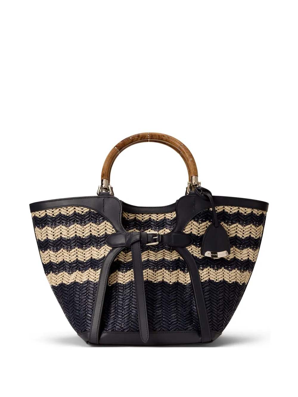 medium Ralph braided raffia tote bag