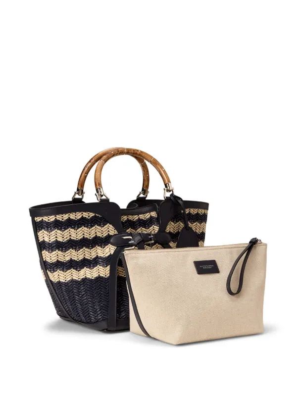 【編みの美しさが際立つ】Ralph Lauren Braided Raffia Tote Braided raffia and the elegance of supple gold leather. A