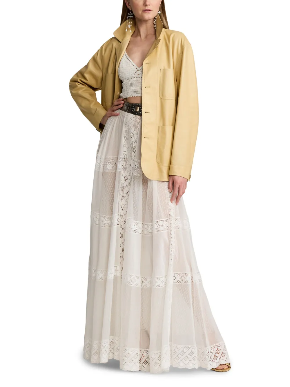 Ralph Lauren Collection Rok met kanten detail Wit