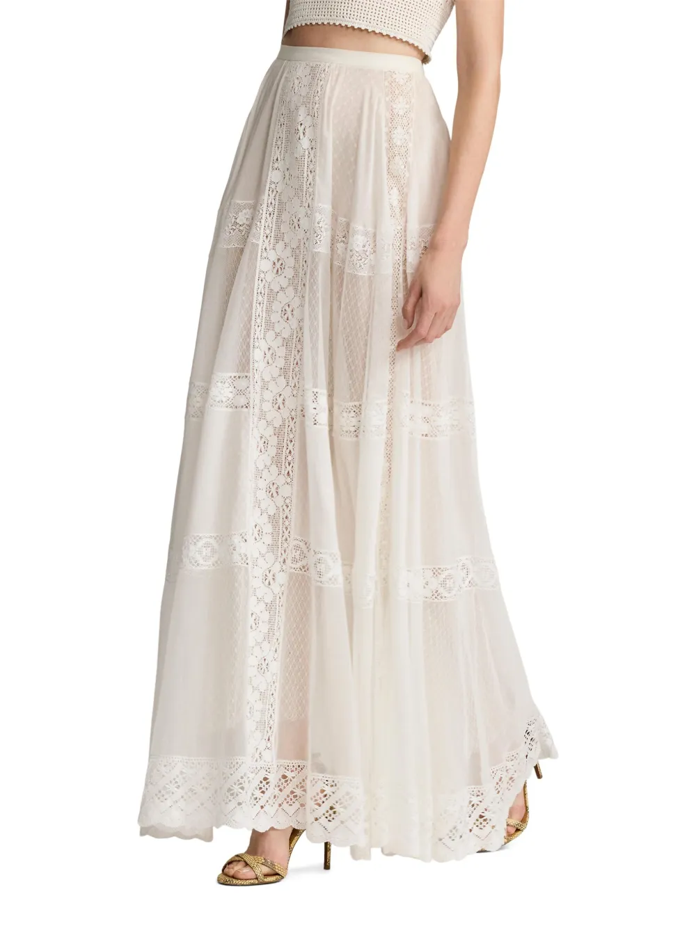 Ralph Lauren Collection Rok met kanten detail Wit