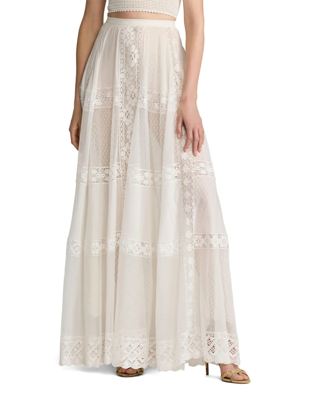 Ralph Lauren Collection Rok met kanten detail Wit