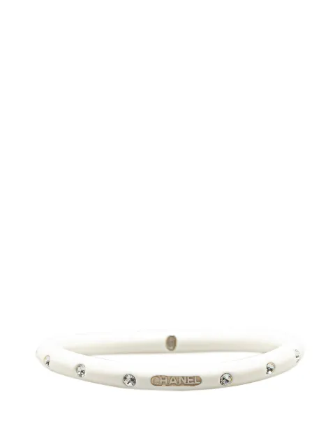 CHANEL Pre-Owned 2000 Resin Rhinestones CC Bangle costume bracelet