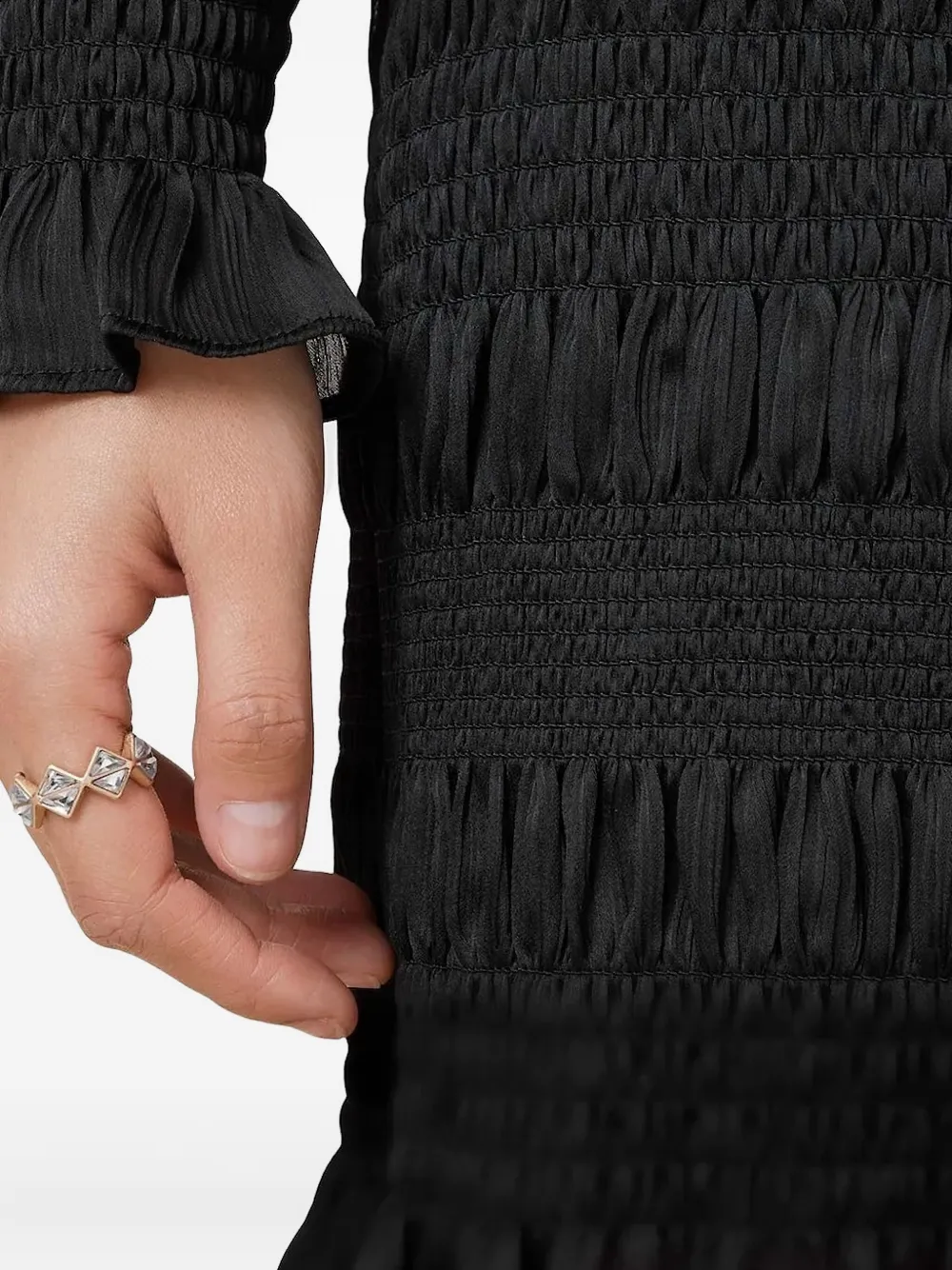 AllSaints Mini-jurk met ruches en gelaagd effect Zwart