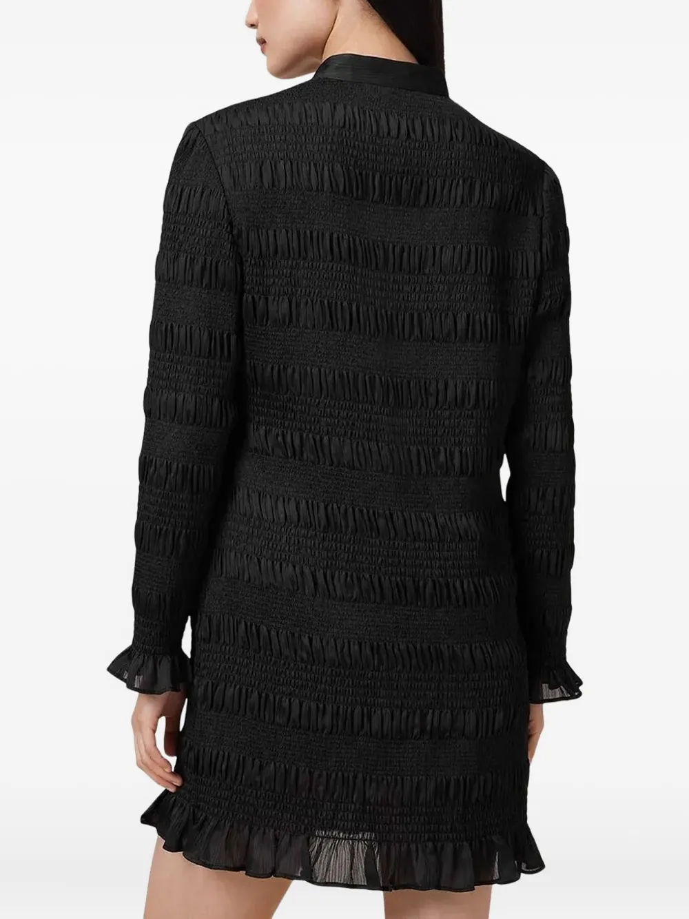 AllSaints Mini-jurk met ruches en gelaagd effect Zwart