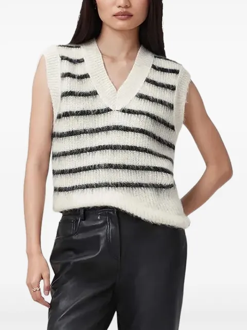 AllSaints striped V-neck sleeveless vest
