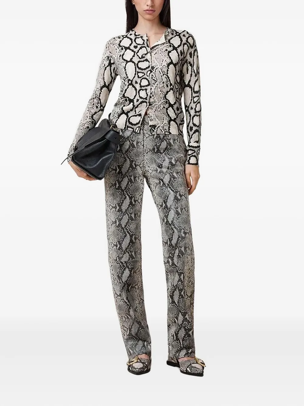 AllSaints Broek met slangenprint - Wit