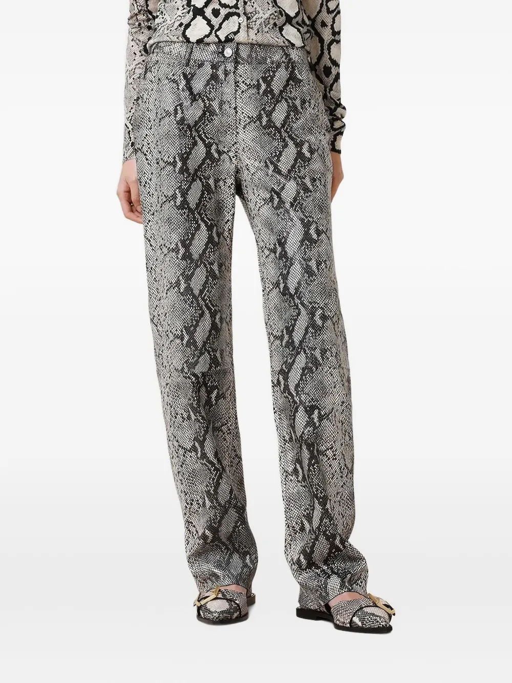 Allsaints Snake-print Trousers In Animal Print