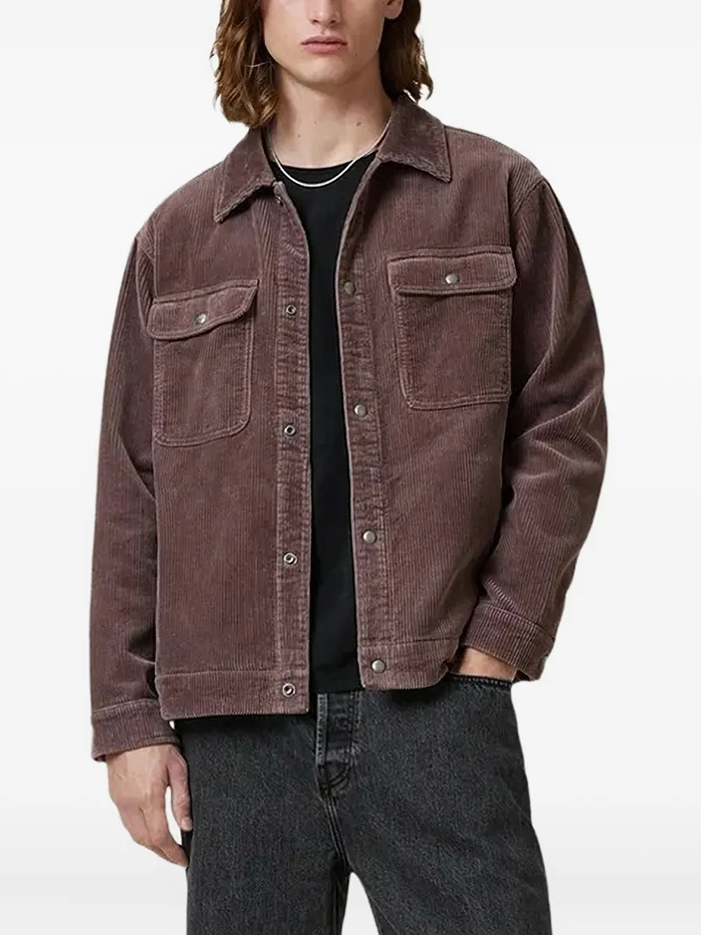 AllSaints Castleford corduroy shirt | Brown | Image 1