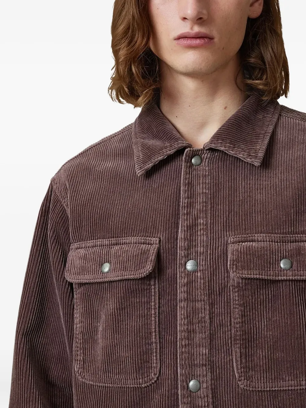 AllSaints Ribfluwelen overhemd Bruin