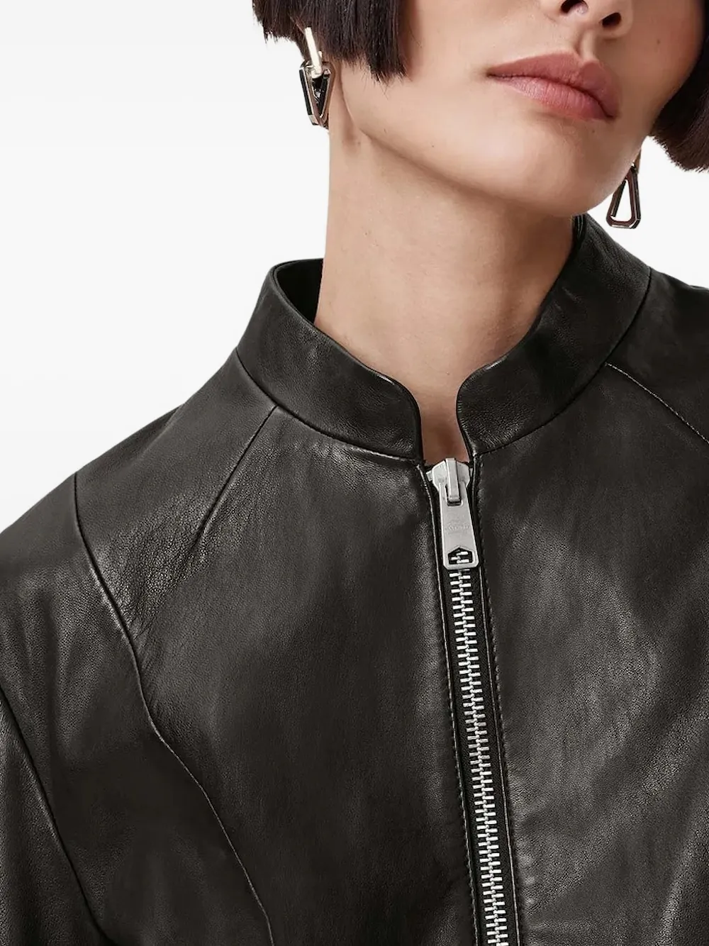 AllSaints Leren jack Zwart