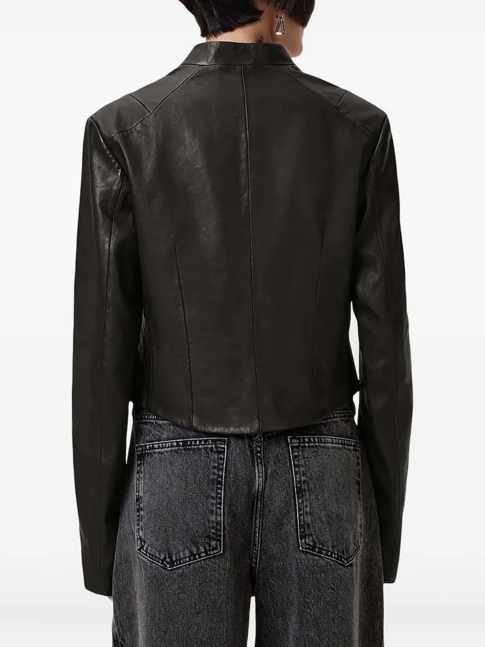 AllSaints Leren jack Zwart