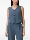 AllSaints button-fastening sleeveless vest - Blue