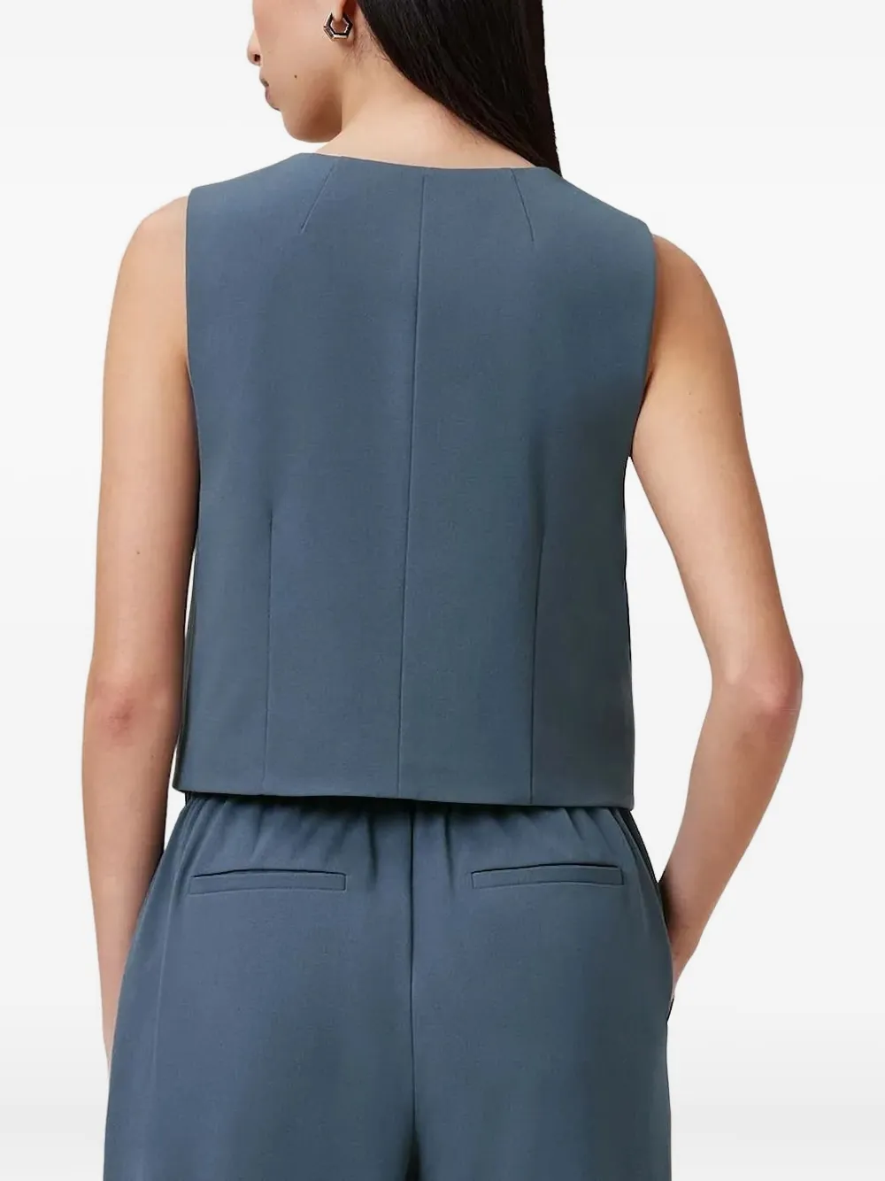 Allsaints Button-fastening Sleeveless Vest In Blue