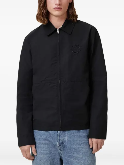 AllSaints logo-embroidered zip-up jacket