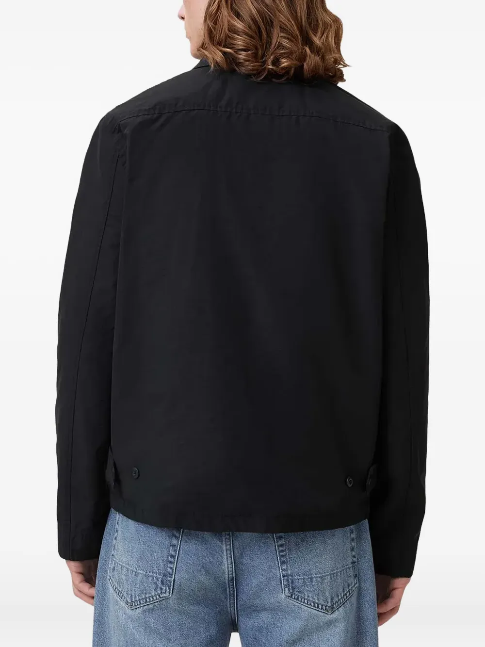 AllSaints Jack met geborduurd logo en rits Zwart