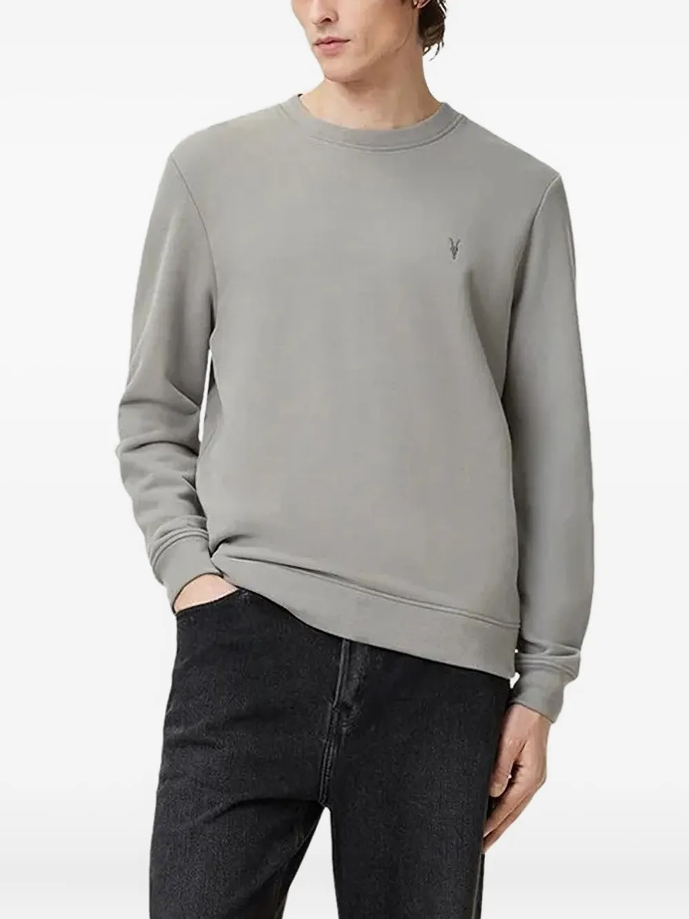 AllSaints Sweater met logo Grijs